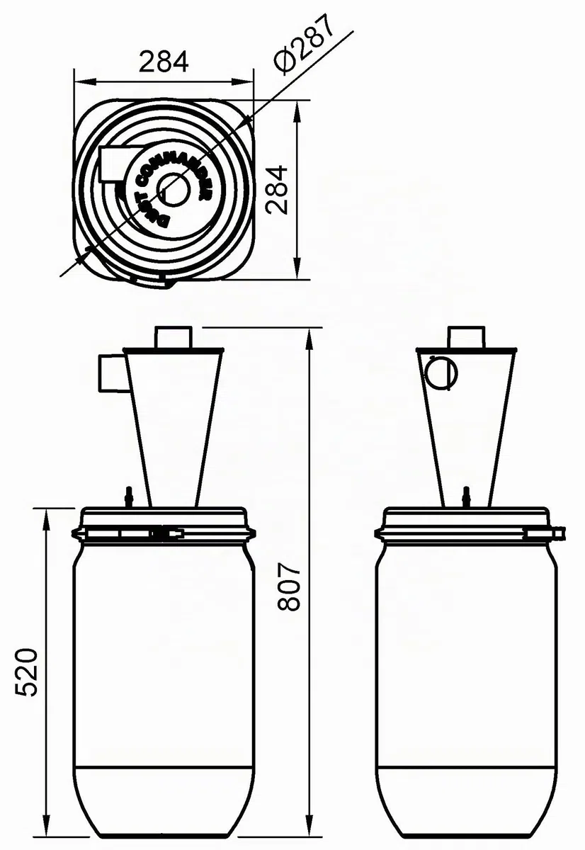 DUST COMMANDER P30 - Kit in plastica 30 litro
