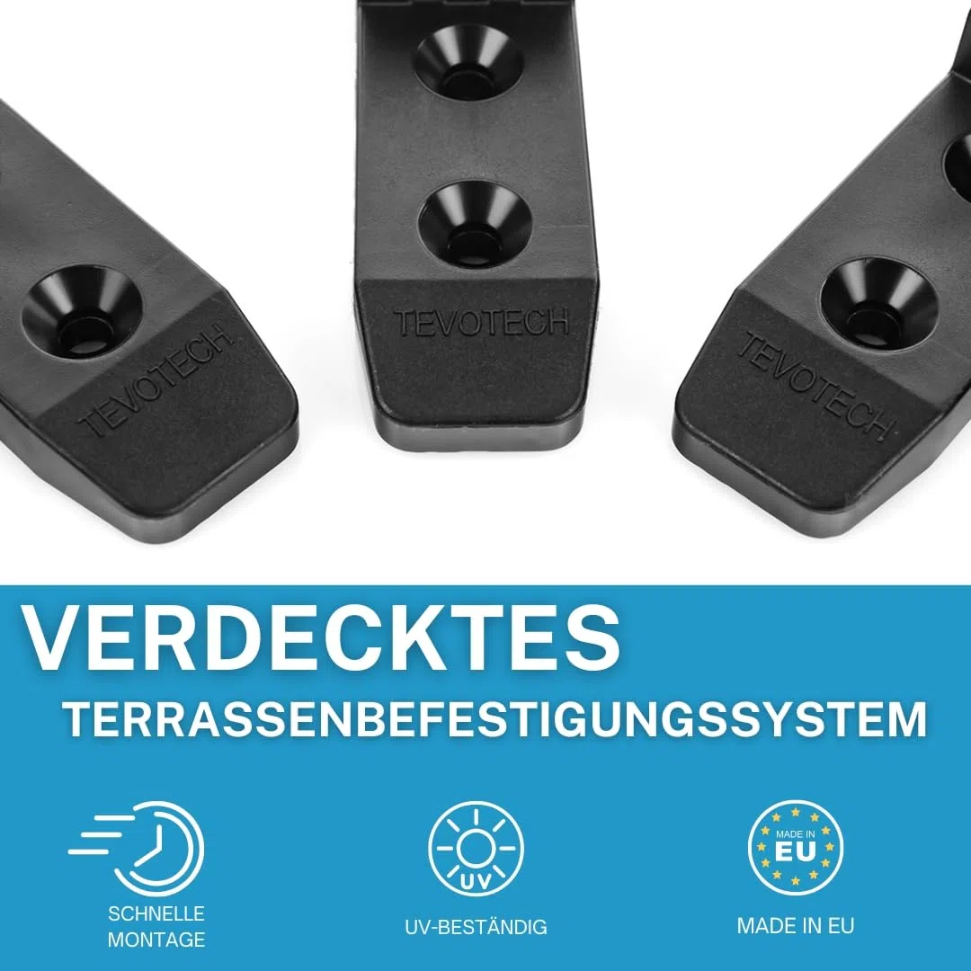 TEVOTECH Set da 350 connettori per terrazza con viti per fissaggio invisibile di lame in legno e terrazza