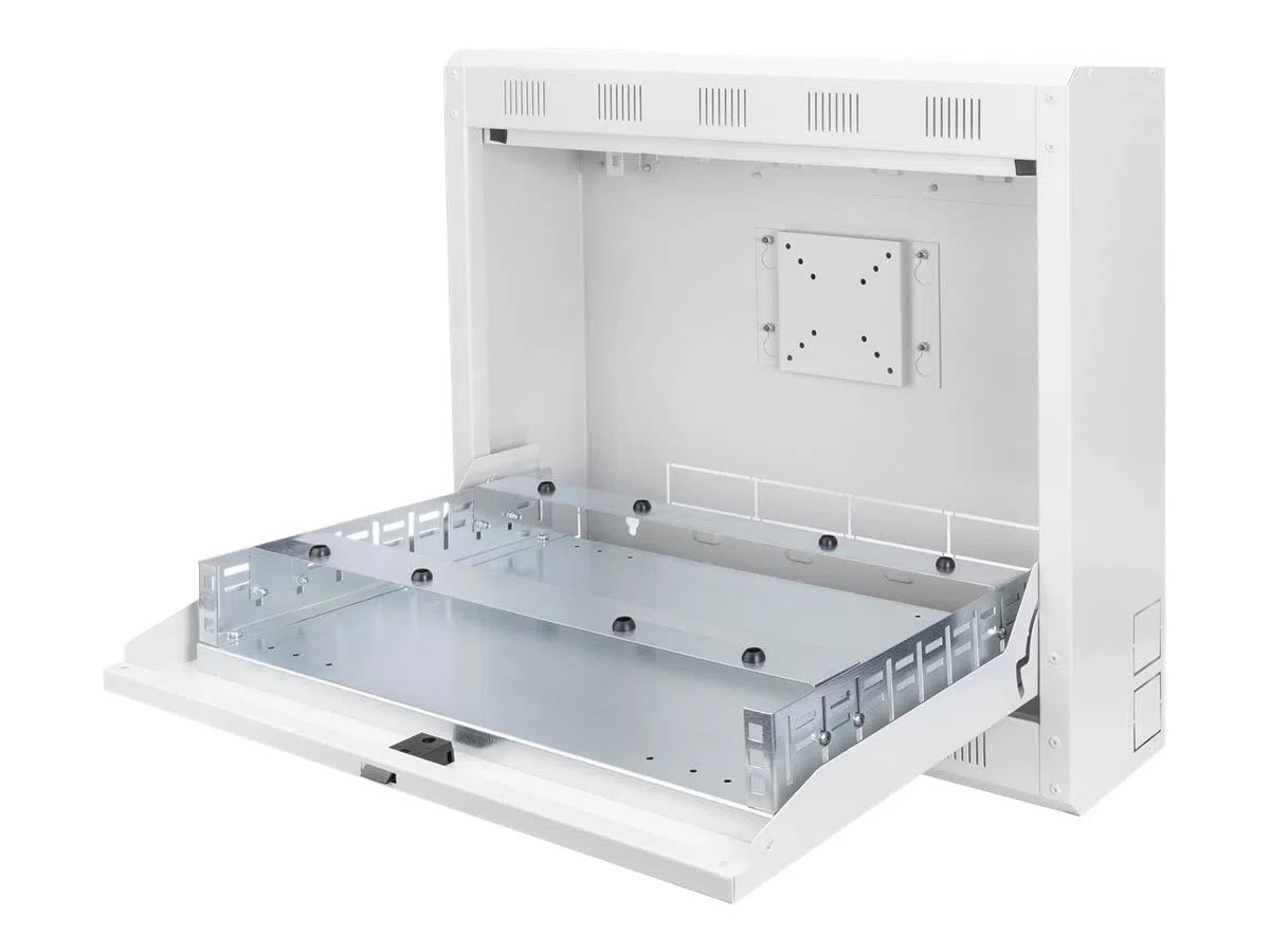 DIGITUS DVR NVR alloggiamento per montaggio a parete - profilo 2U 19" - piastra di montaggio (incl. 1U 19") - staffa per monitor 12" - grigio chiaro