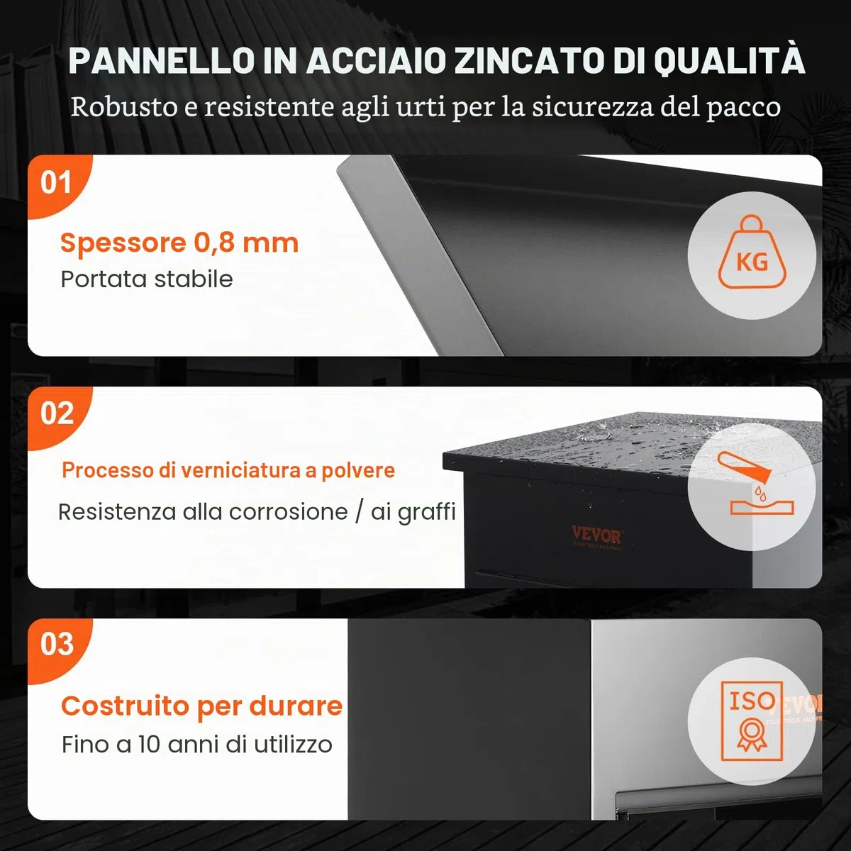 VEVOR Cassetta Postale per Pacco da Parete in Acciaio Zincato con Serratura a Codici 44x35x58,3 cm Capacità Carico 15-20 kg, Cassetta Murale per Pacchi Dimensioni max. per Pacco da 35,5x11,5x19,2 cm