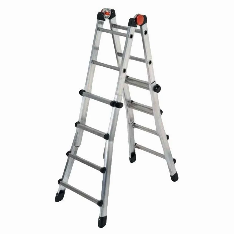 SCALA TELESCOPICA 4+4 PEPPINA - IN ALLUMINIO 8+8 - max 377 cm - Made in Italy GIERRE