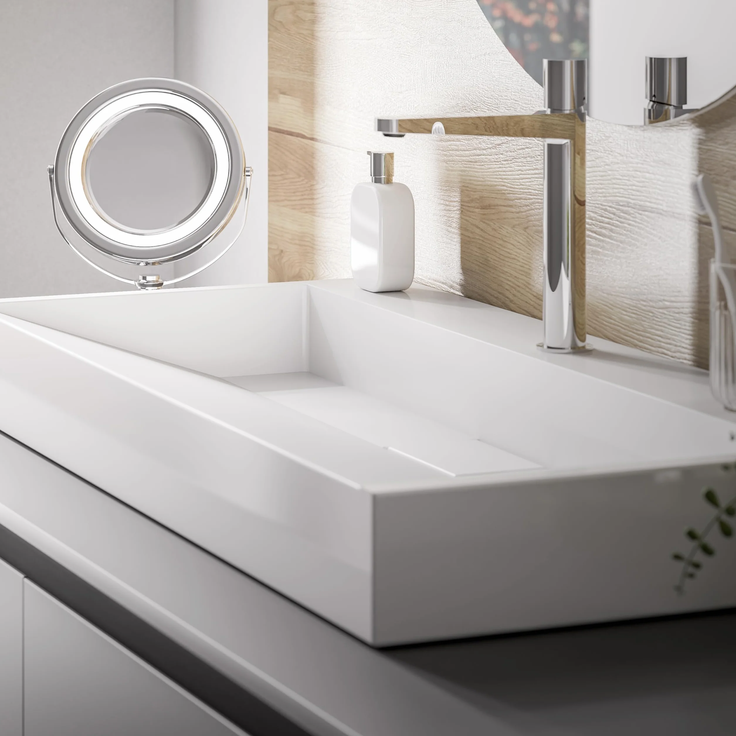 Lavabo sospeso o da appoggio in marmo artificiale BS6001 - bianco - 70cm / 100cm / 120cm, Larghezza:120cm - senza preforatura