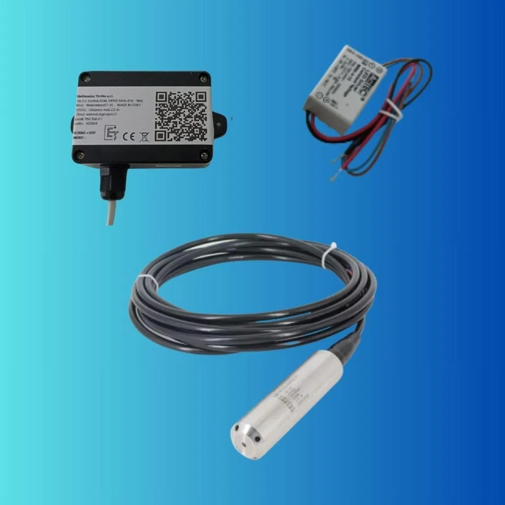 Sensore livello per Cisterne Pozzi e Serbatoio WiFi con sonda di pressione Idrostatica - Water Meter Pro - Made in Italy (Sonda 0-3M cavo 10M)