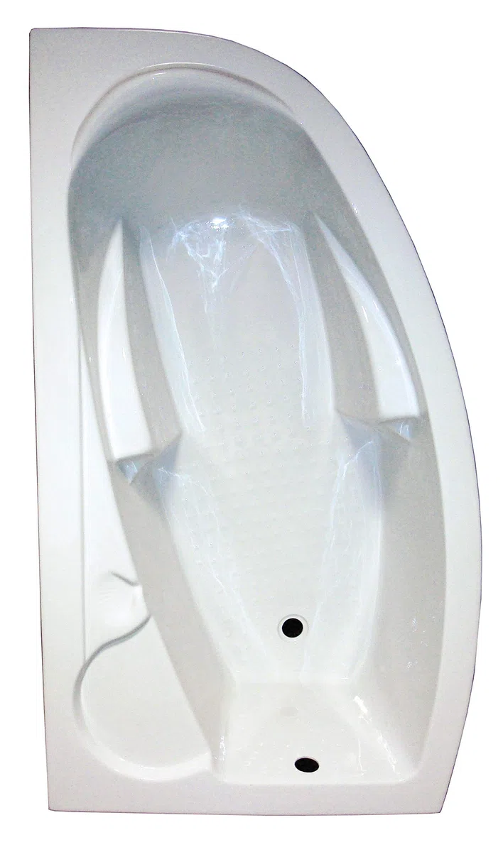 Vasca Fany angolare salvaspazio. 160x160cm angolo sinistro - Capacità 200L - Antiscivolo - 5 piedi regolabili inclusi - Senza scarico - rubinetteria o pannello.