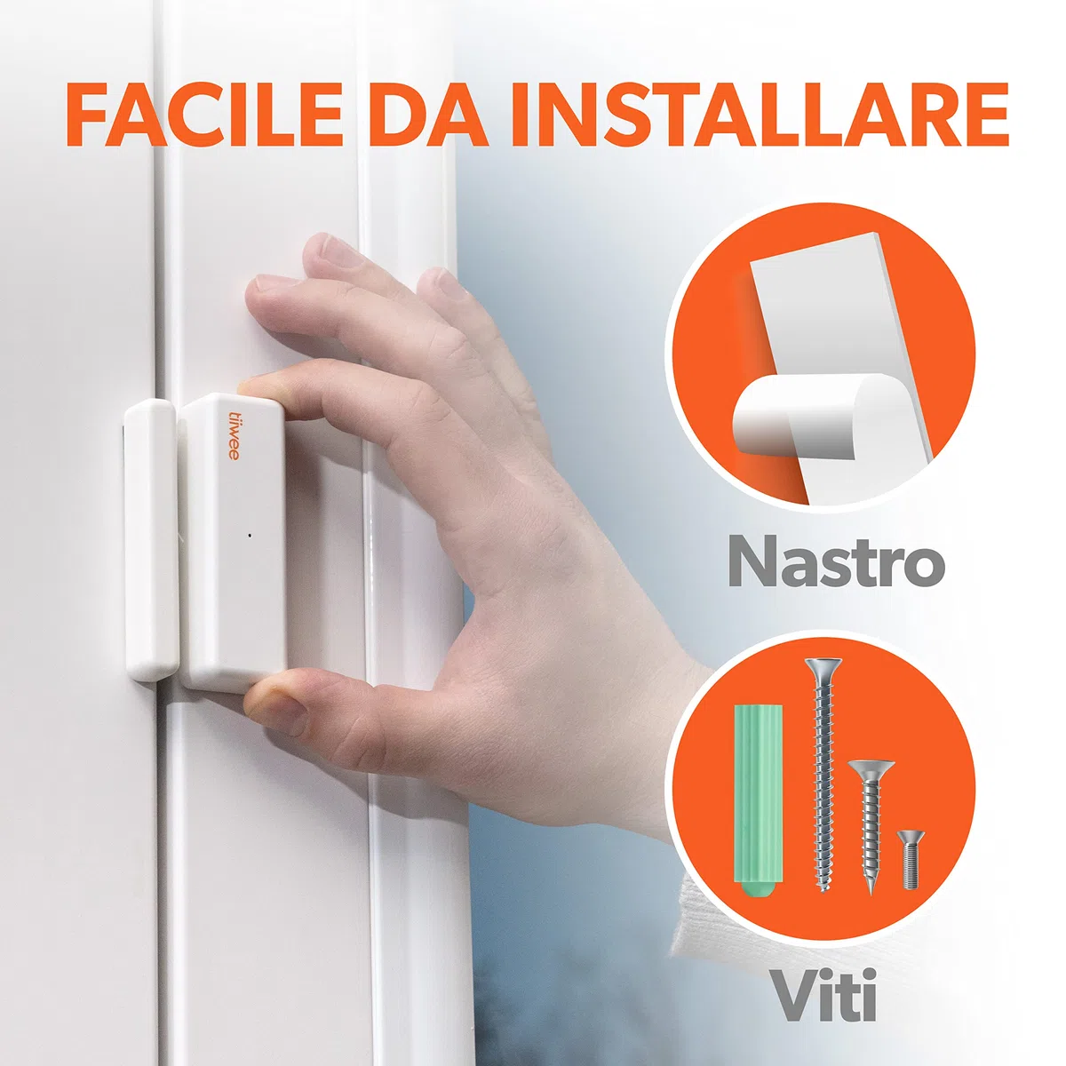 tiiwee Sistema di Allarme per Porte e Finestre - Sistema di Sicurezza con Potente Sirena, 4 Sensori per Porte e Finestre e 2 Telecomandi - Protezione Antieffrazione Casa, Appartamento, Garage
