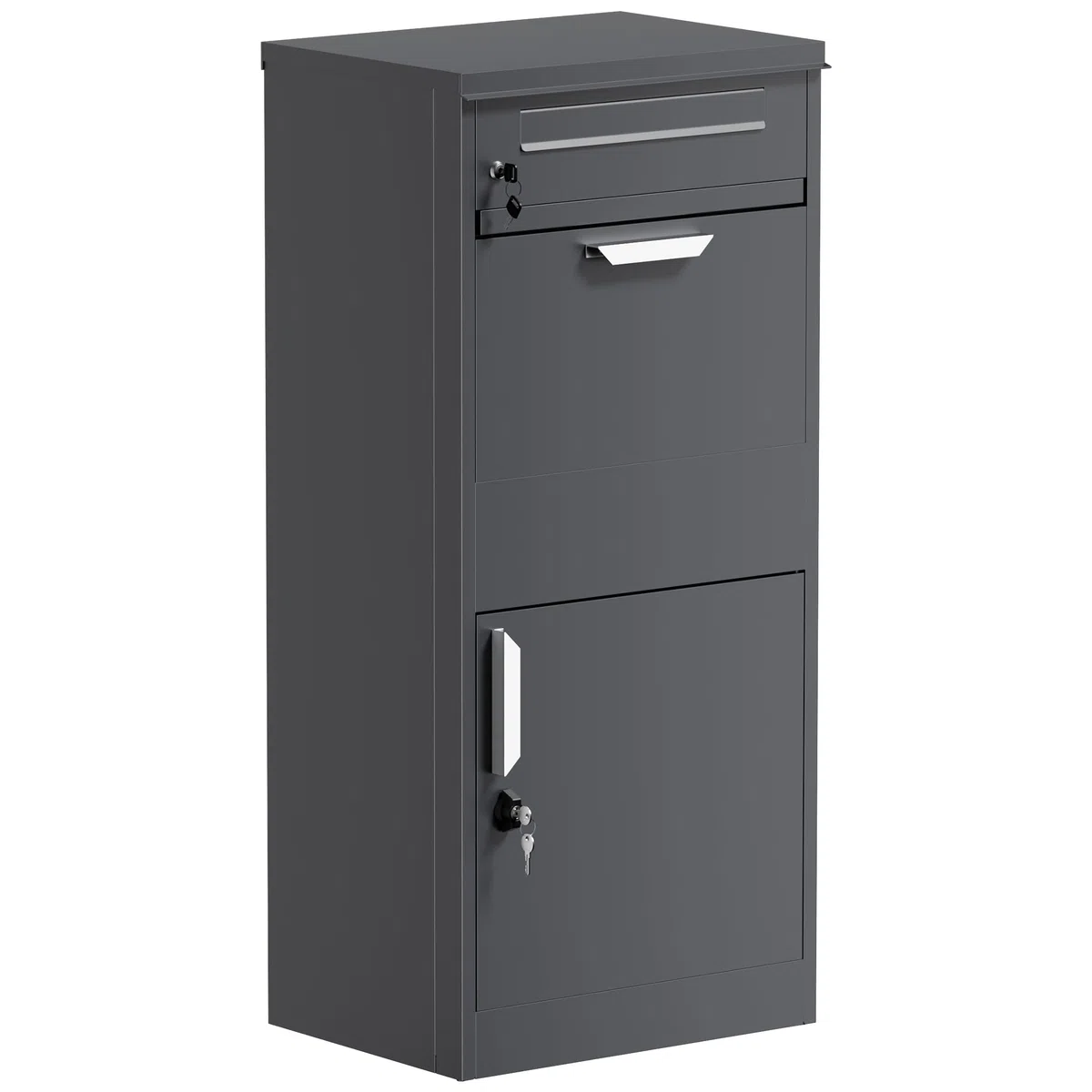 Cassetta postale per pacchi antracite 500 x 370 x 1120 mm Portapacchi con serratura