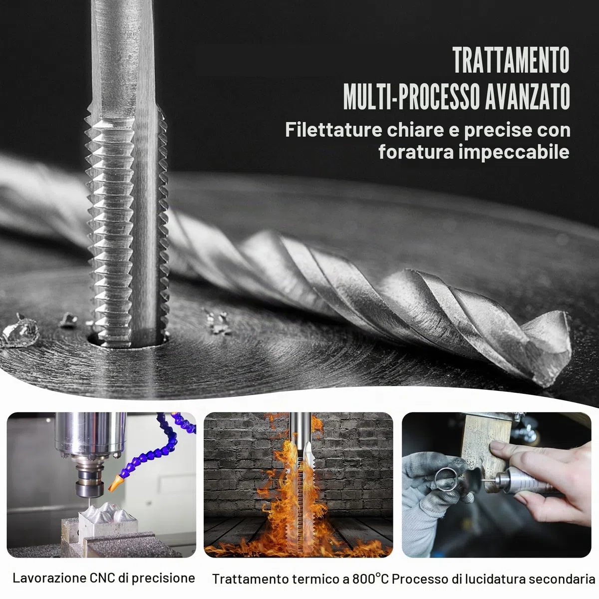 VEVOR Set di Filiere Maschi Utensili per Filettatura SAE 116 Pezzi in Totale, Set per Rubinetti Matrici in Lega di Zinco Utensili per Filettature in Valigetta Portatile, Set di Rubinetti Chiavi 116 Pz