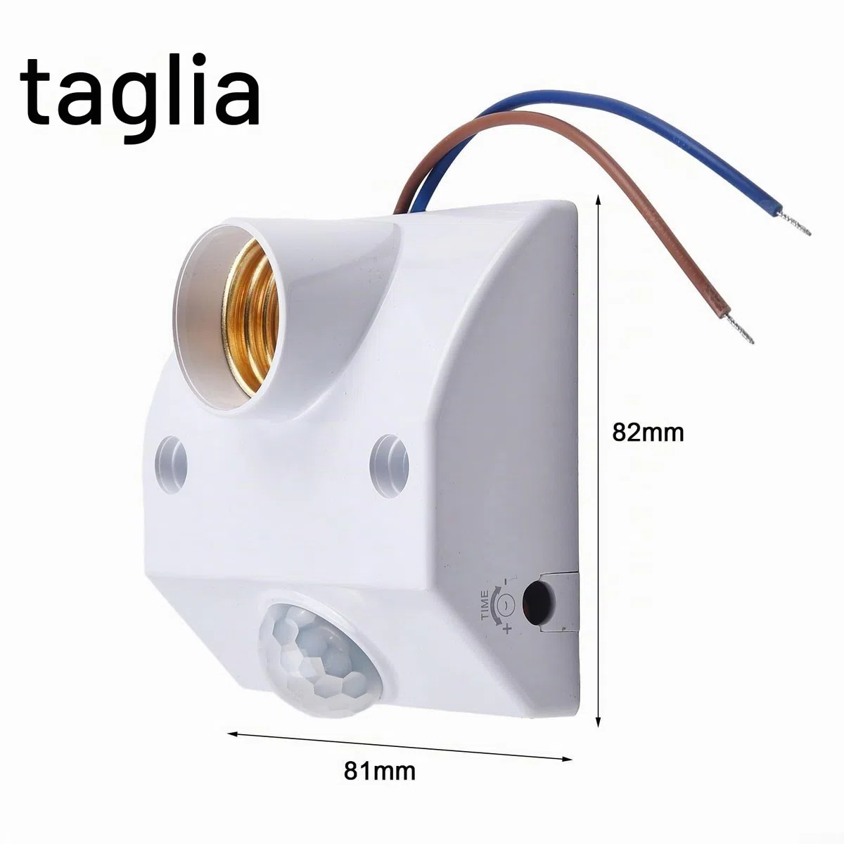 Presa con sensore di movimento compatibile con lampadine E27, tecnologia sensore PIR, campo di rilevamento 3 8 metri, angolo di rilevamento di 120 gradi, tensione AC110 240V