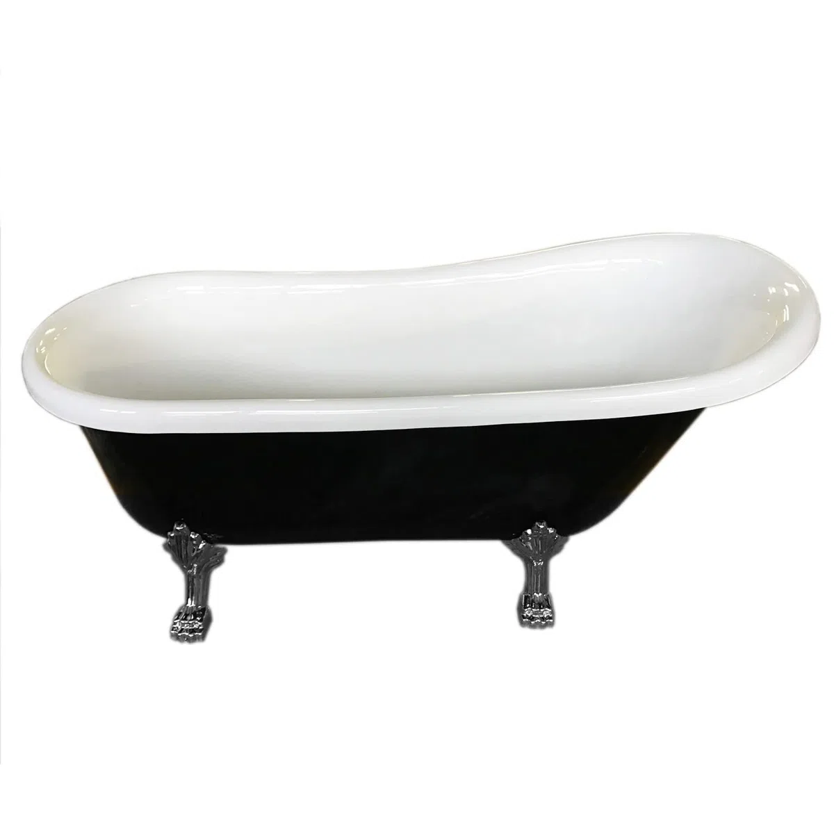VASCA DA BAGNO INSTALLAZIONE LIBERA EPOCA RETRÓ Margherita Nera Piedi Argento 170x80 cm