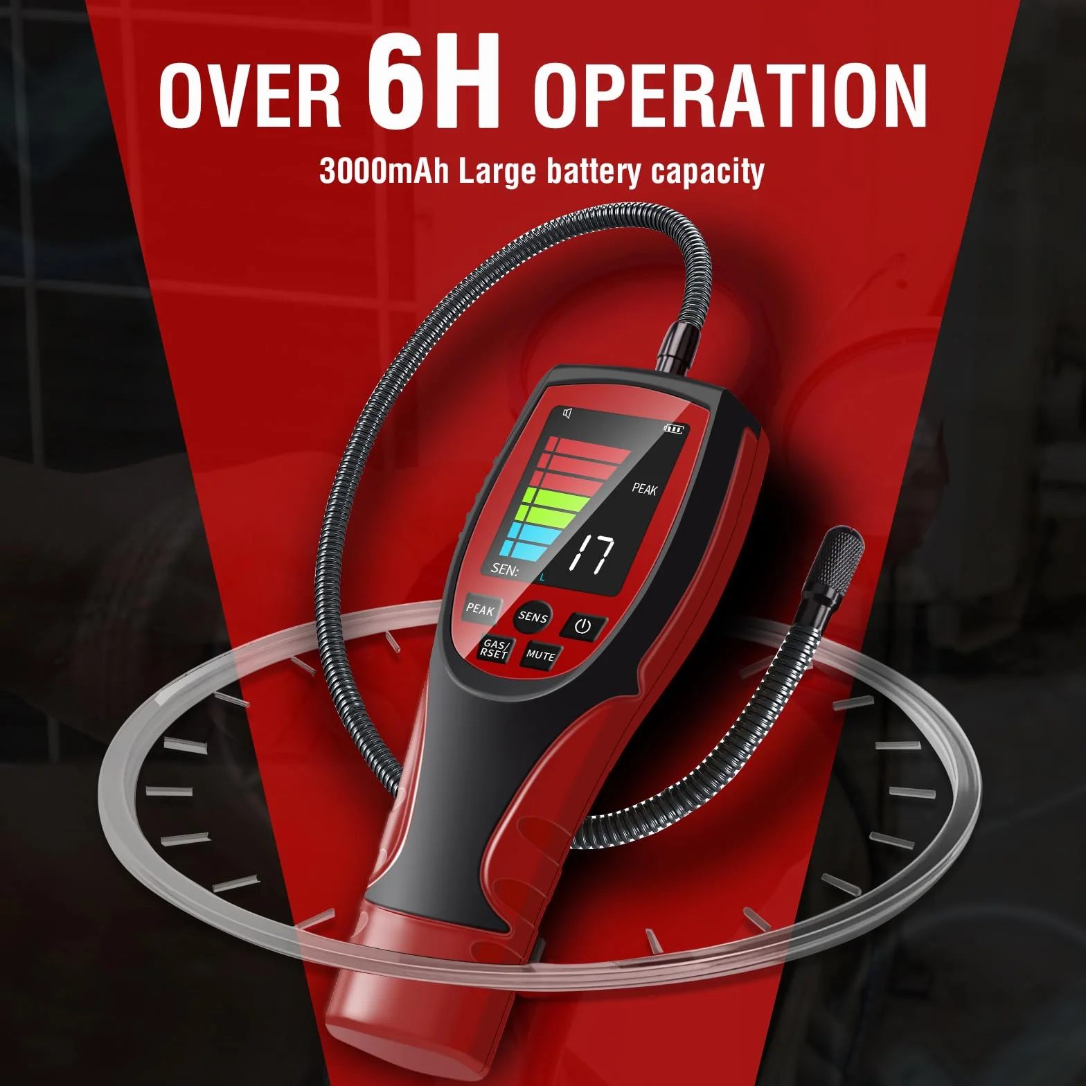ALD-200 PRO Rilevatore di perdite di refrigerante, rilevatore di perdite di freon, rilevatore di freon, rilevatore di perdite di gas alogeno per autoveicoli per R32, R454B, R410A, R22, R600a, R290