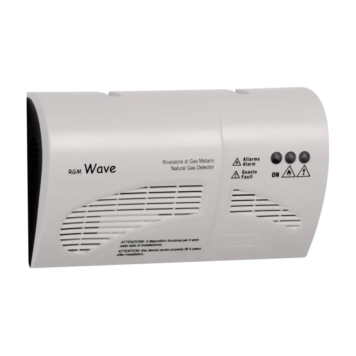 VEMER VN783700 RGM Wave - Rilevatore Gas Metano, Installazione a Parete, Alimentazione 230V, Bianco