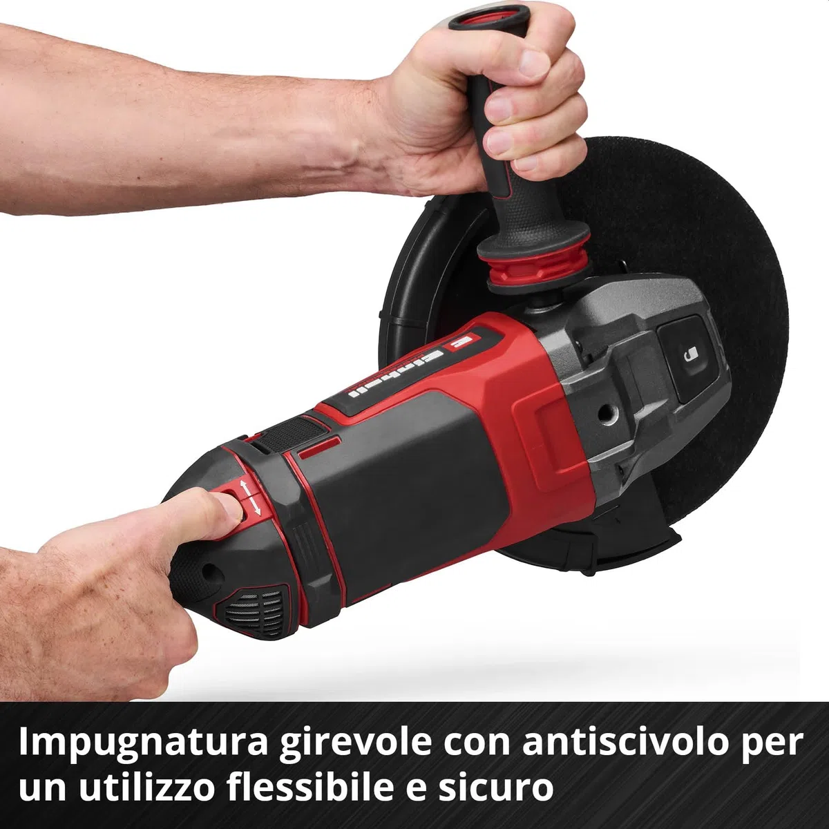 Einhell Professional TP-AG 230/2400, smerigliatrice angolare (2400 W, disco Ø 230 mm, profondità di taglio 71 mm, impugnatura girevole, antivibrazione, protezione da taglio, senza disco da taglio)
