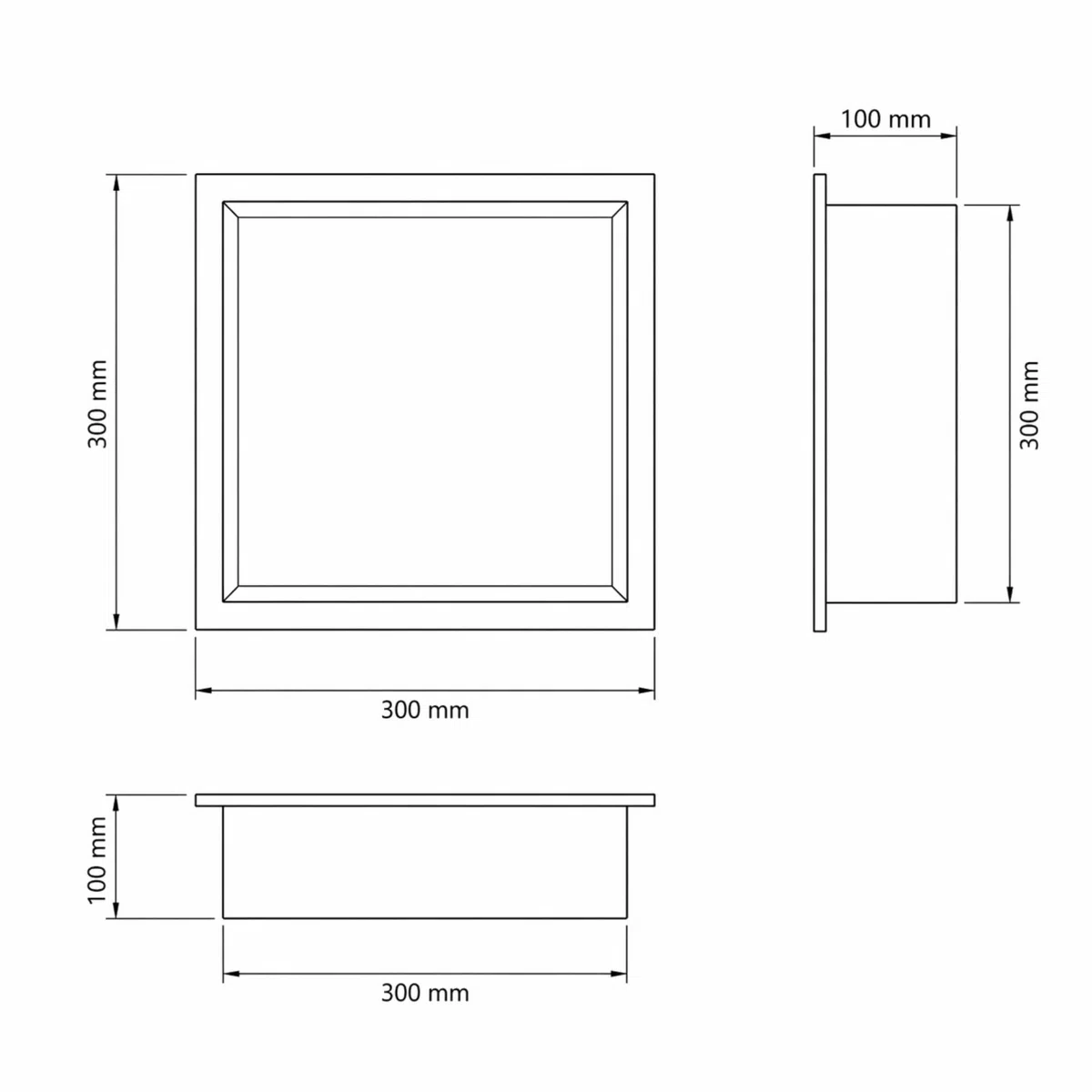 Eviso InoxDesign Nicchia Doccia da Incasso in Acciaio Inox 304, Mensola a Muro per Bagno Moderna con Pendenza del 2% per Drenaggio Acqua, Design Minimalista per Doccia e Vasca, Finitura Spazzolata