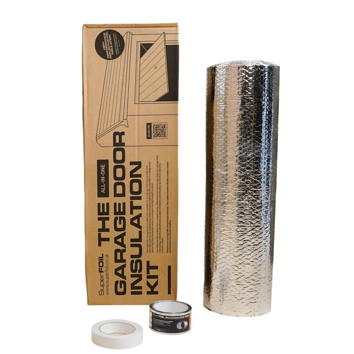 SuperFOIL Kit di Isolamento per Porte del Garage - Soluzione Fai-Da-Te per Risparmiare Energia - Isolamento Termico Durevole 3-in-1 con Barriera Riflettente e Barriera al Vapore