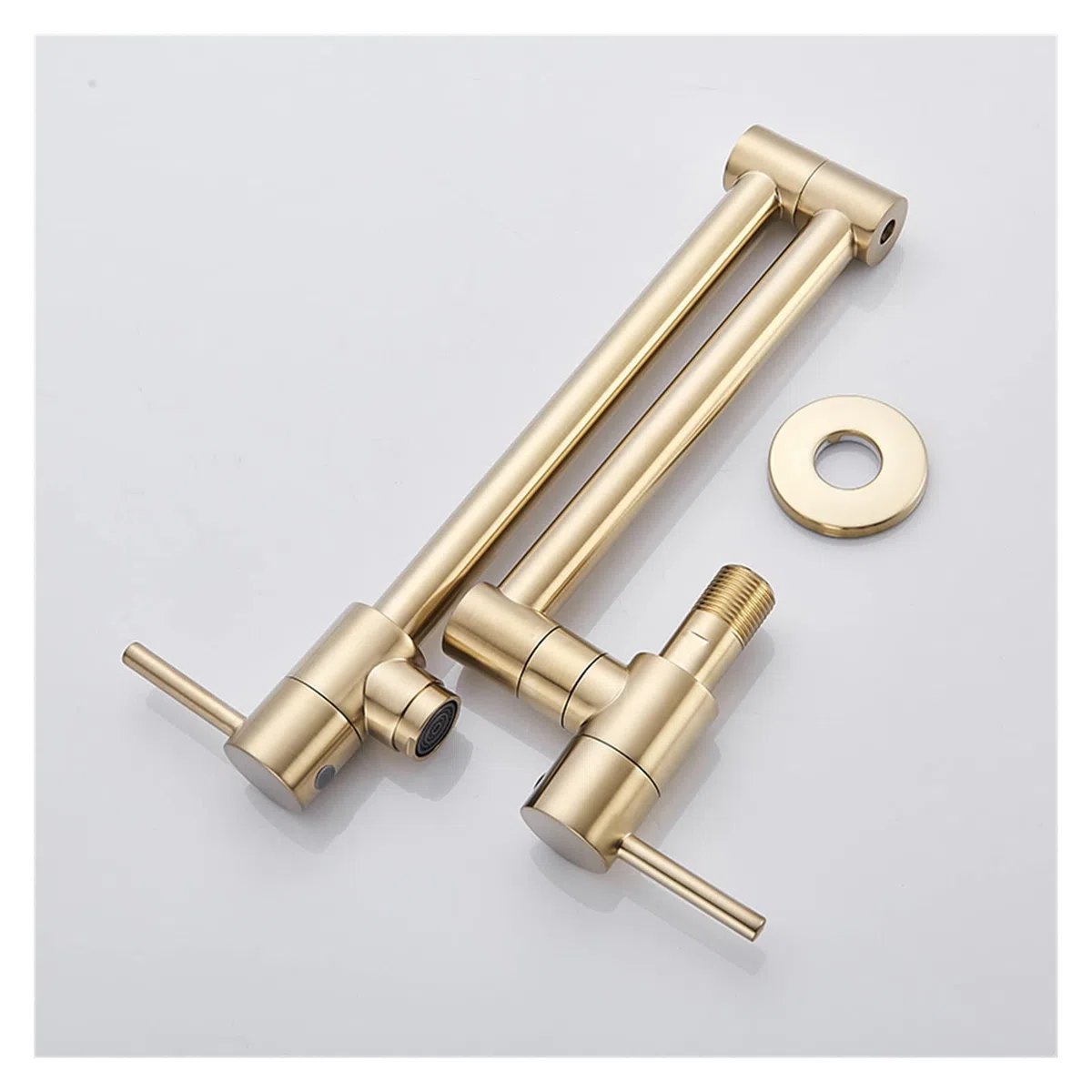 Gold Brass Pot Filler Tap Tap Cucina Rubinetto Singolo Freddo Freddo Solo Rubinetto Ruota Pieghevole Bustina Chrome Lavello Tap Montata a Parete - Rubinetto da Cucina(Polished Gold C)