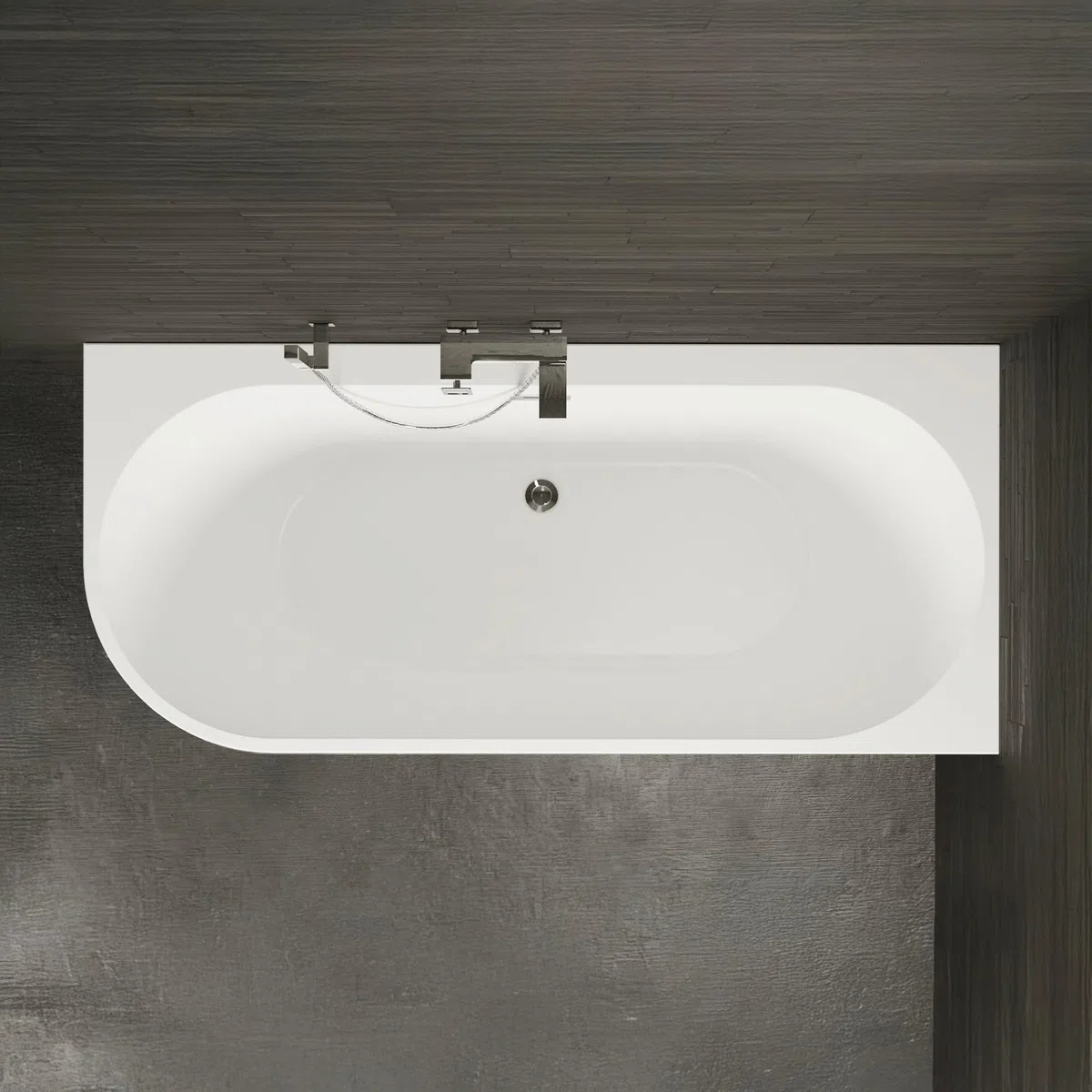 SPALINA CAPRI DROITE - Vasca freestanding a parete Destra L 170 x l 76 cm