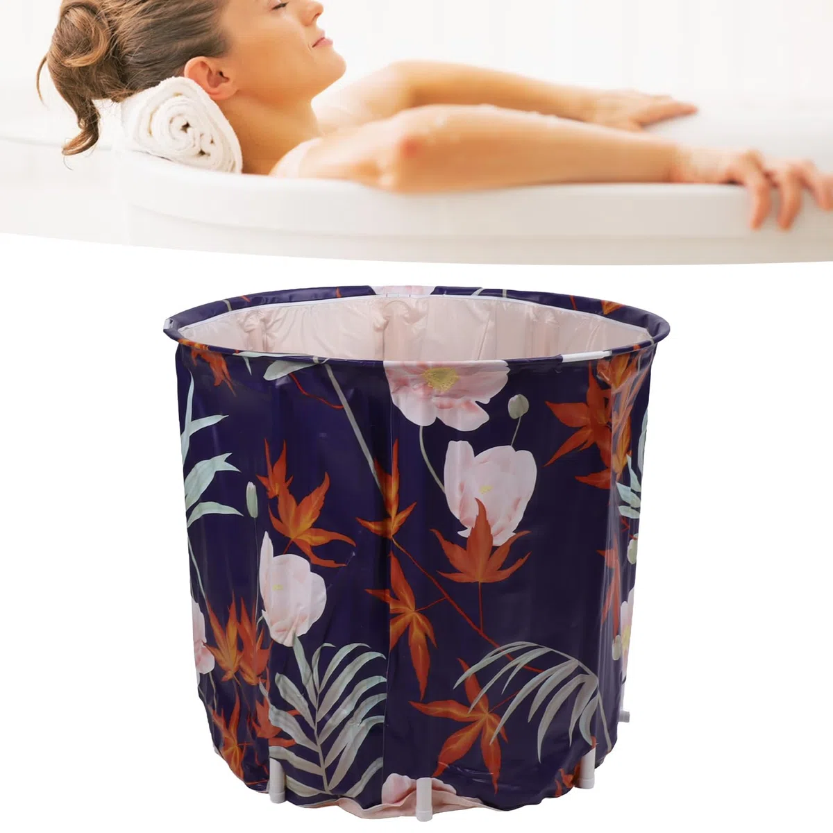 Vasca da Bagno Portatile Moderna Vasca da Bagno Pieghevole a Prova di Perdite per la Casa (Foglia di Acero)