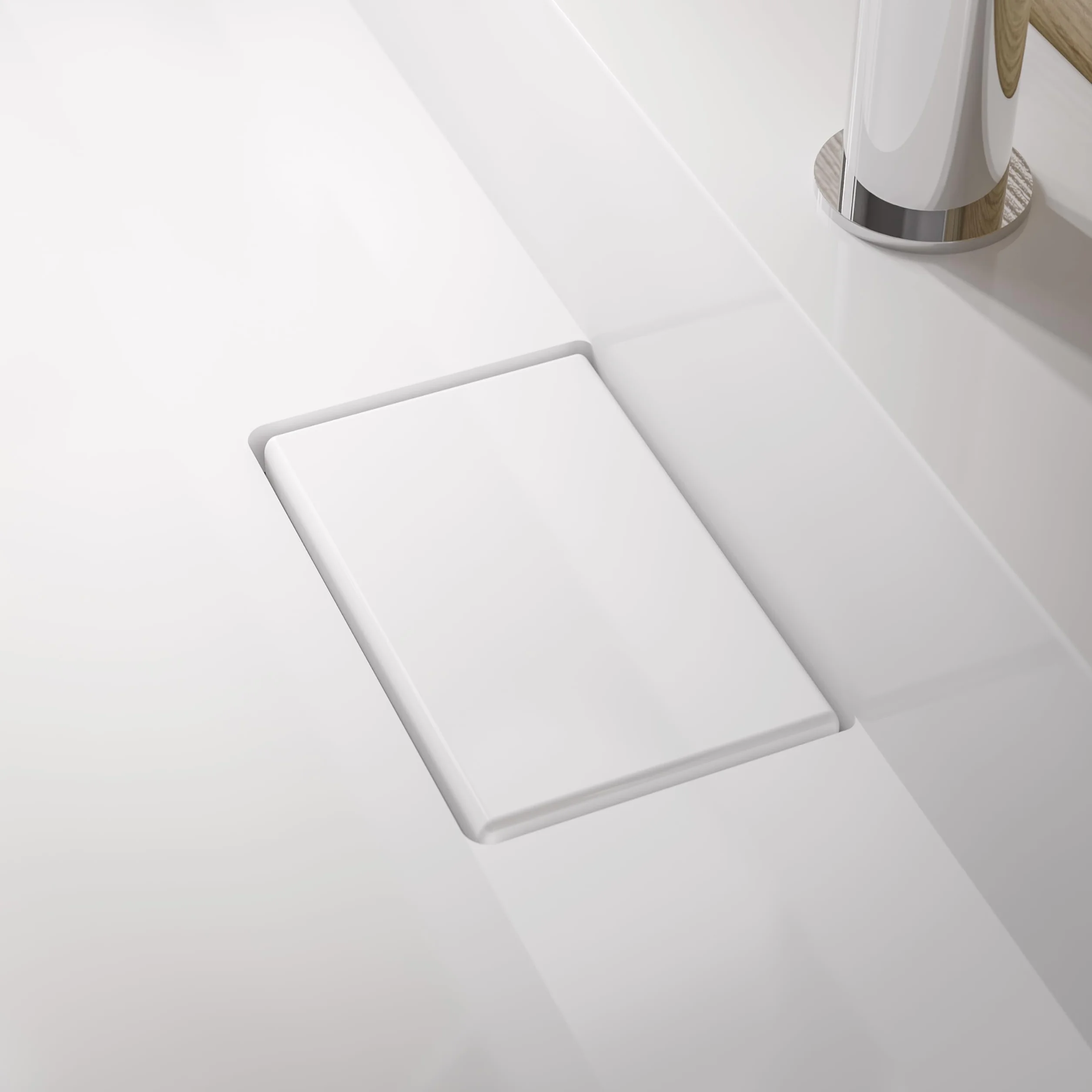Lavabo sospeso o da appoggio in marmo artificiale BS6001 - bianco - 70cm / 100cm / 120cm, Larghezza:120cm - senza preforatura