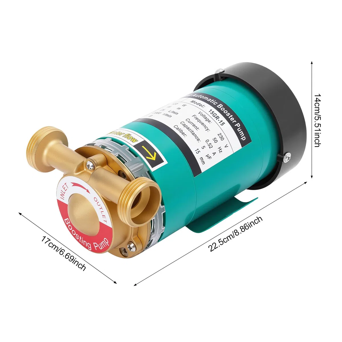 Pompa di aumento di pressione da 120 W, pompa per acqua domestica, automatica per la casa, in acciaio inossidabile, per riscaldamento dell'acqua, giardino, acqua calda, pompa di circolazione da 25 l
