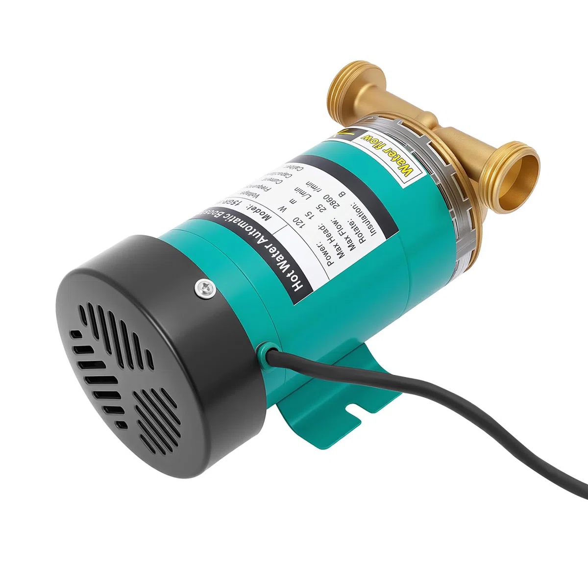 Pompa di aumento di pressione da 120 W, pompa per acqua domestica, automatica per la casa, in acciaio inossidabile, per riscaldamento dell'acqua, giardino, acqua calda, pompa di circolazione da 25 l