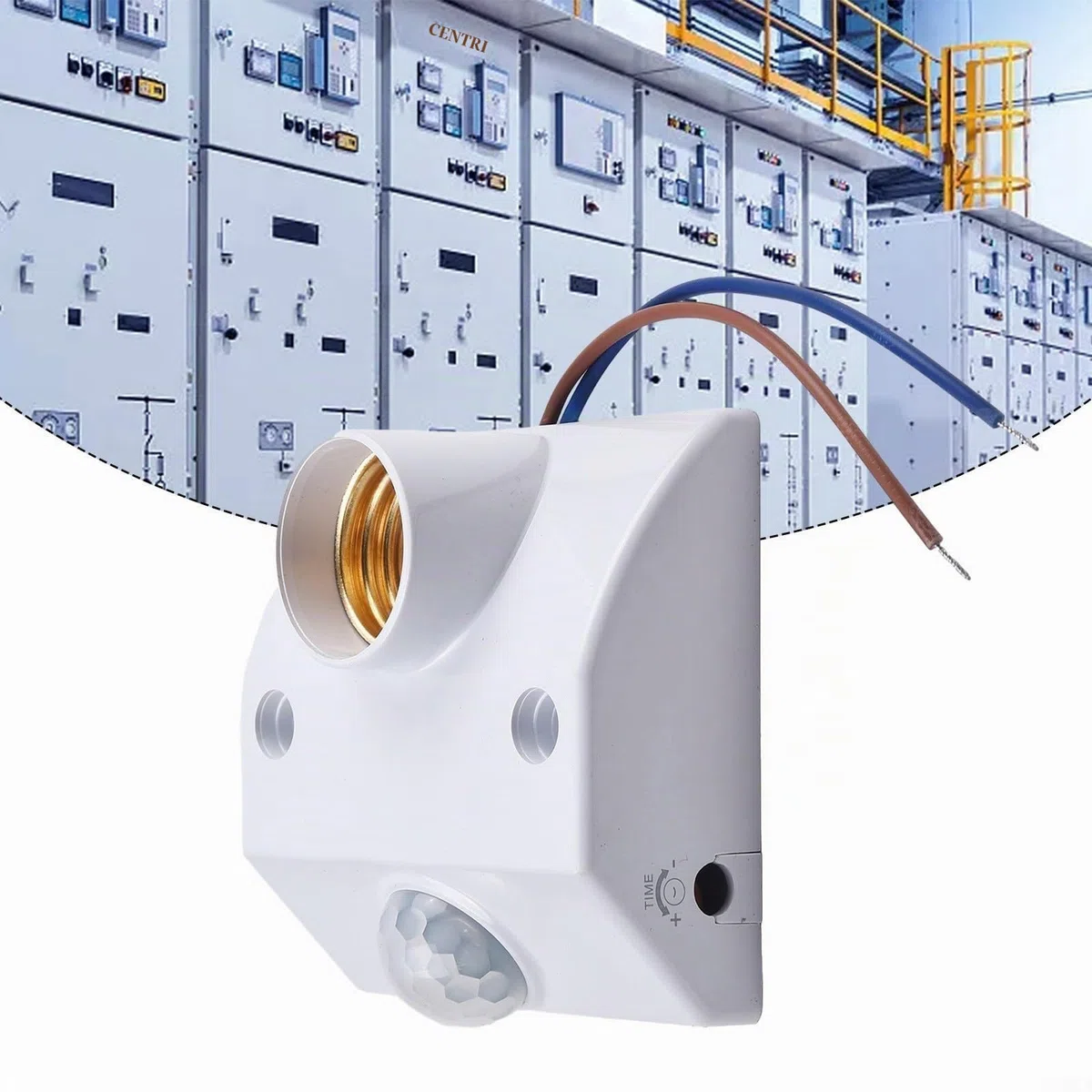 Presa con sensore di movimento compatibile con lampadine E27, tecnologia sensore PIR, campo di rilevamento 3 8 metri, angolo di rilevamento di 120 gradi, tensione AC110 240V